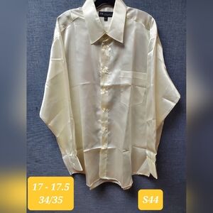 Dress Shirt- Size: 17-17.5 - 34/35 - Color: Cream - RRR DShirt - S - 44